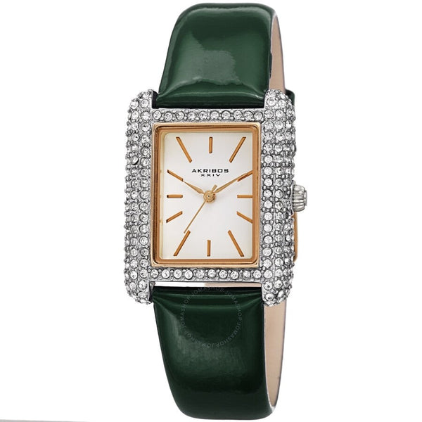 Akribos XXIV Quartz Crystal White Dial Ladies Watch AK1068GN - The Watches Men & Co