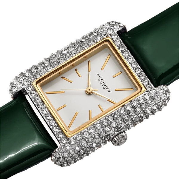 Akribos XXIV Quartz Crystal White Dial Ladies Watch AK1068GN - The Watches Men & Co #2