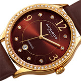 Akribos XXIV Quartz Diamond Brown Dial Ladies Watch AK1011BR - The Watches Men & Co #2