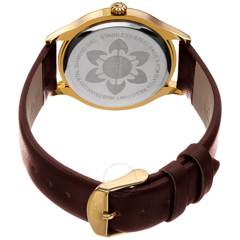Akribos XXIV Quartz Diamond Brown Dial Ladies Watch AK1011BR - The Watches Men & Co #4