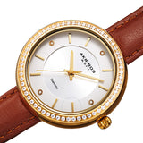 Akribos XXIV Quartz Diamond Crystal White Dial Ladies Watch AK1067BR - The Watches Men & Co #2