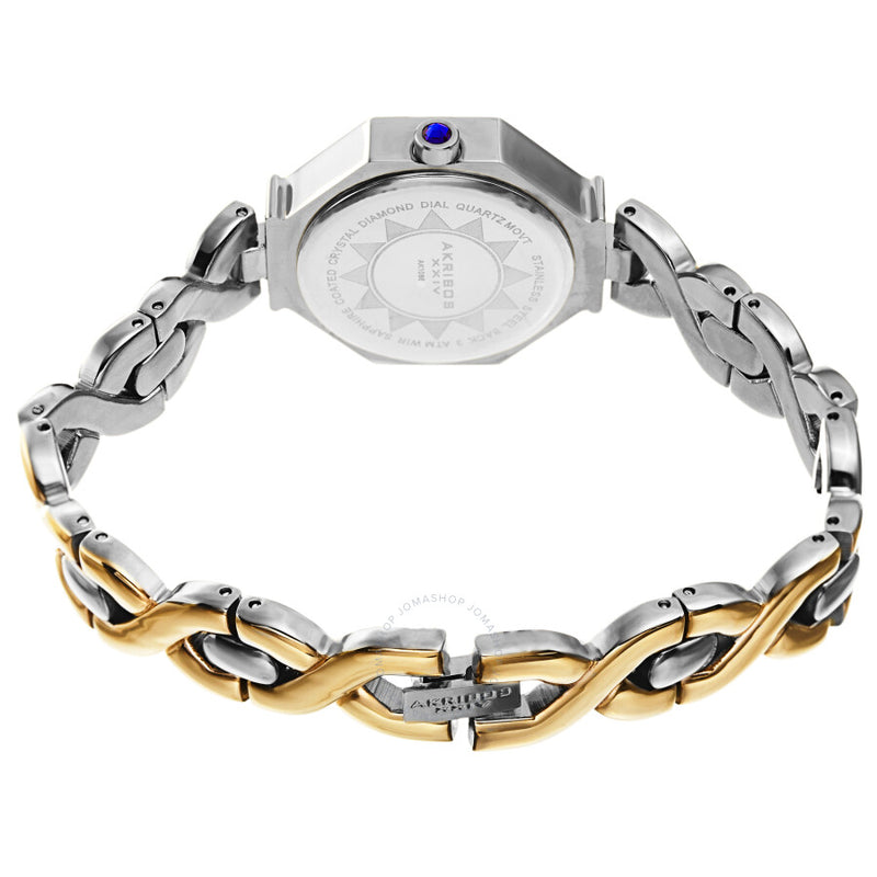Akribos XXIV Quartz Diamond Gold Dial Ladies Watch AK1086TTG - The Watches Men & Co #4