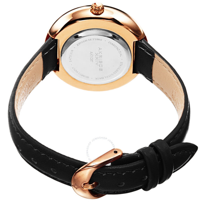 Akribos XXIV Quartz Diamond Silver Dial Ladies Watch AK1067BK - The Watches Men & Co #4