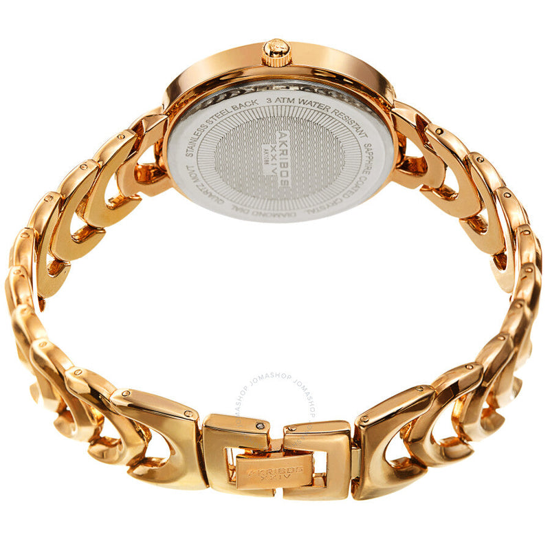Akribos XXIV Quartz Diamond Silver Dial Ladies Watch AK1088YG - The Watches Men & Co #4