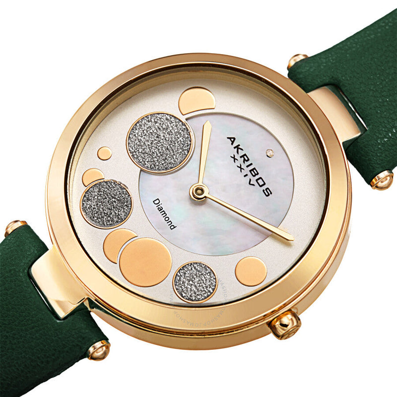 Akribos XXIV Quartz Diamond White Dial Ladies Watch AK1069GN - The Watches Men & Co #2