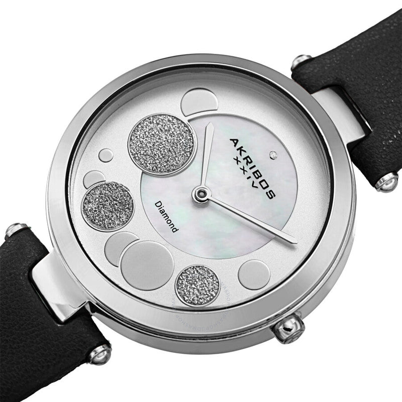 Akribos XXIV Quartz Diamond White Dial Ladies Watch AK1069SSBK - The Watches Men & Co #2