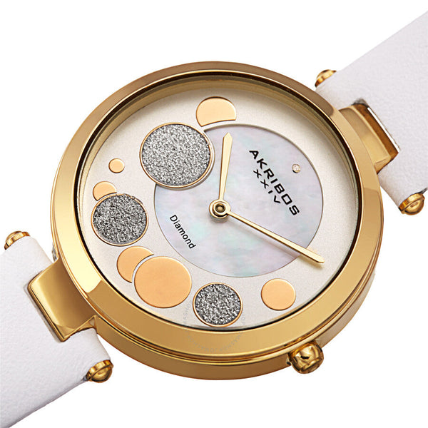Akribos XXIV Quartz Diamond White Dial Ladies Watch AK1069WT - The Watches Men & Co #2