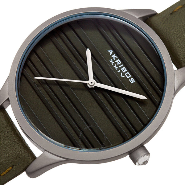 Akribos XXIV Quartz Green Dial Green Leather Ladies Watch AK1005GN - The Watches Men & Co #2