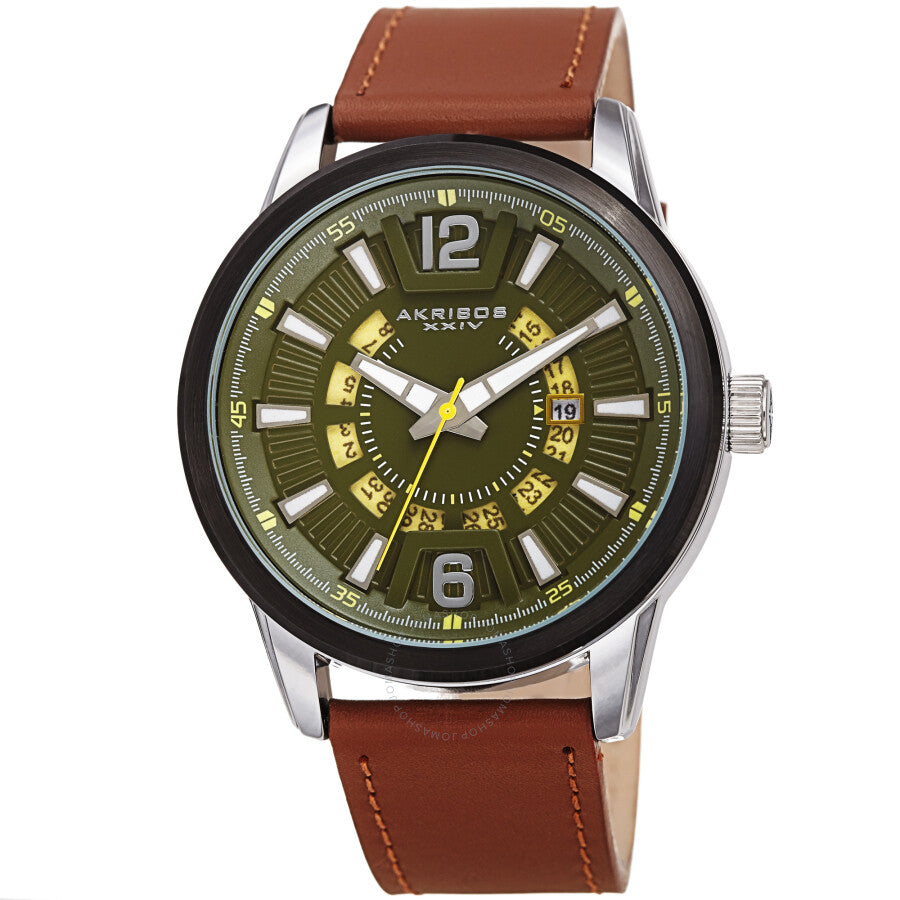 Akribos XXIV Quartz Green Dial Men's Watch AK1079GNBR - The Watches Men & Co