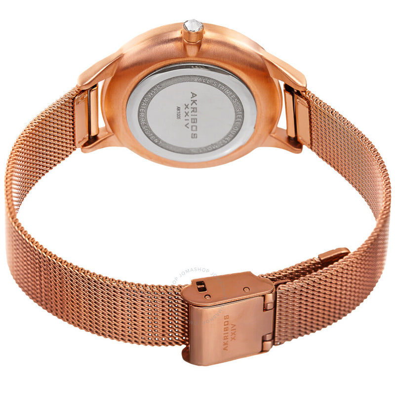 Akribos XXIV Quartz Rose Dial Ladies Watch AK1005RG - The Watches Men & Co #4