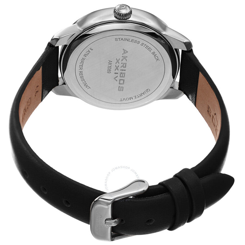 Akribos XXIV Quartz Silver Dial Ladies Watch AK1089SSBK - The Watches Men & Co #3