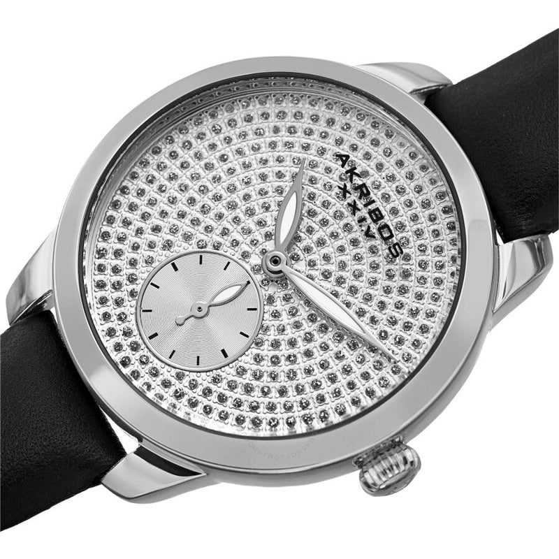 Akribos XXIV Quartz Silver Dial Ladies Watch AK1089SSBK - The Watches Men & Co #2