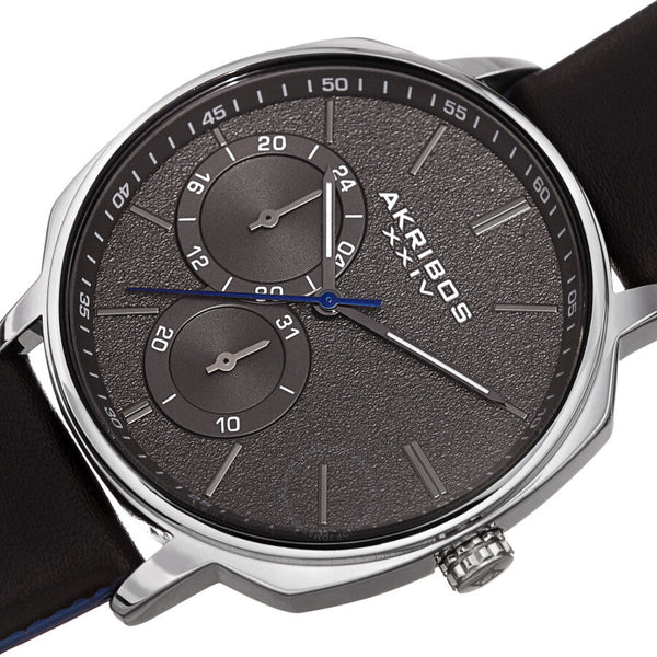Akribos XXIV Quartz Silver Dial Men's Watch AK1022SSBK - The Watches Men & Co #2