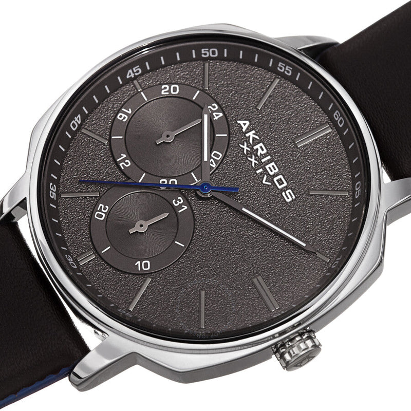 Akribos XXIV Quartz Silver Dial Men's Watch AK1022SSBK - The Watches Men & Co #2