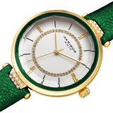 Akribos XXIV Quartz White Dial Green Leather Ladies Watch AK1116GN - The Watches Men & Co #2