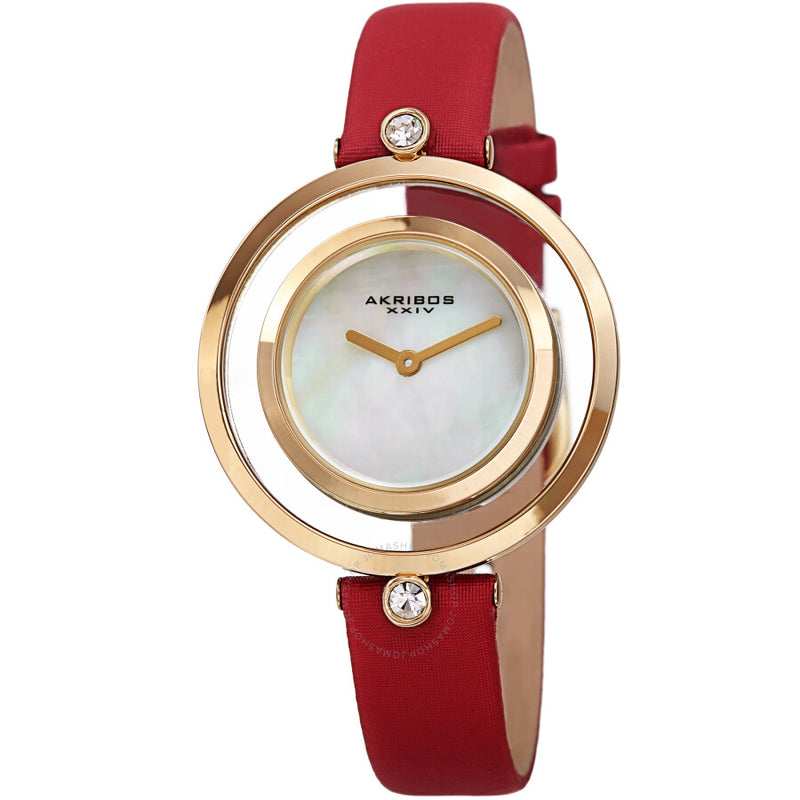 Akribos XXIV Quartz White Dial Ladies Watch AK1060RD - The Watches Men & Co