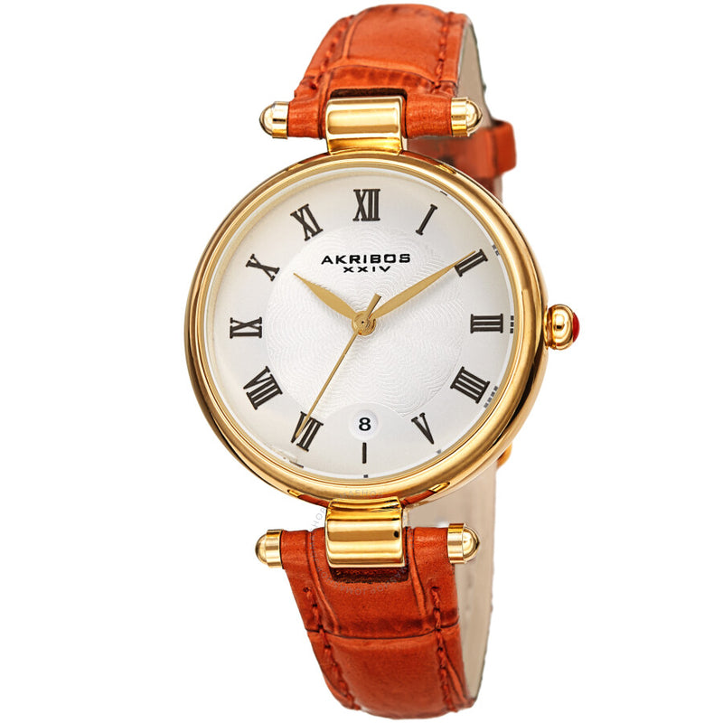 Akribos XXIV Quartz White Dial Ladies Watch AK1070OR - The Watches Men & Co