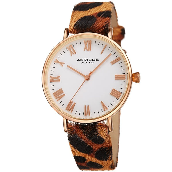 Akribos XXIV Quartz White Dial Ladies Watch AK1080RG - The Watches Men & Co