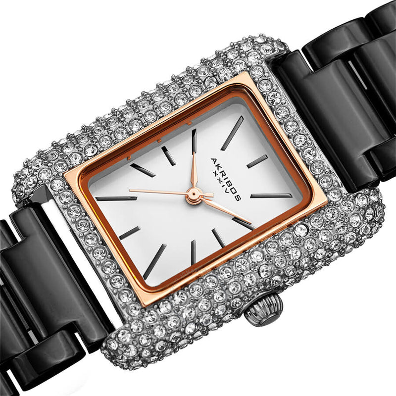 Akribos XXIV Quartz White Dial Ladies Watch AK1108BKR - The Watches Men & Co #2