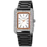 Akribos XXIV Quartz White Dial Ladies Watch AK1108BKR - The Watches Men & Co