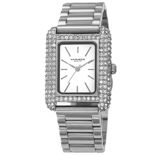 Akribos XXIV Quartz White Dial Ladies Watch AK1108SS - The Watches Men & Co