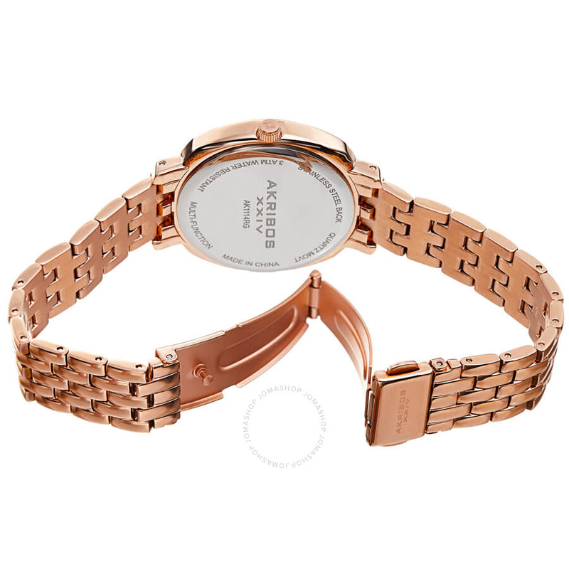 Akribos XXIV Quartz White Dial Ladies Watch AK1114RG - The Watches Men & Co #4