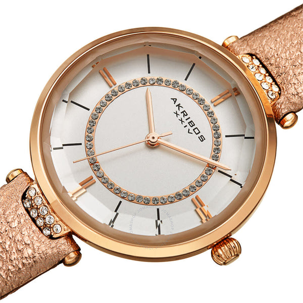 Akribos XXIV Quartz White Dial Ladies Watch AK1116PK - The Watches Men & Co #2