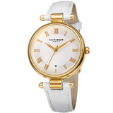 Akribos XXIV Quartz White Dial White Leather Ladies Watch AK1070WT - The Watches Men & Co
