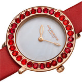 Akribos XXIV Quartz White Dial Red Leather Ladies Watch AK1093RD - The Watches Men & Co #2