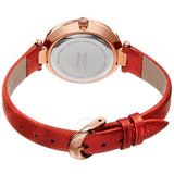 Akribos XXIV Quartz White Dial Red Leather Ladies Watch AK1116RD - The Watches Men & Co #4