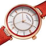 Akribos XXIV Quartz White Dial Red Leather Ladies Watch AK1116RD - The Watches Men & Co #2