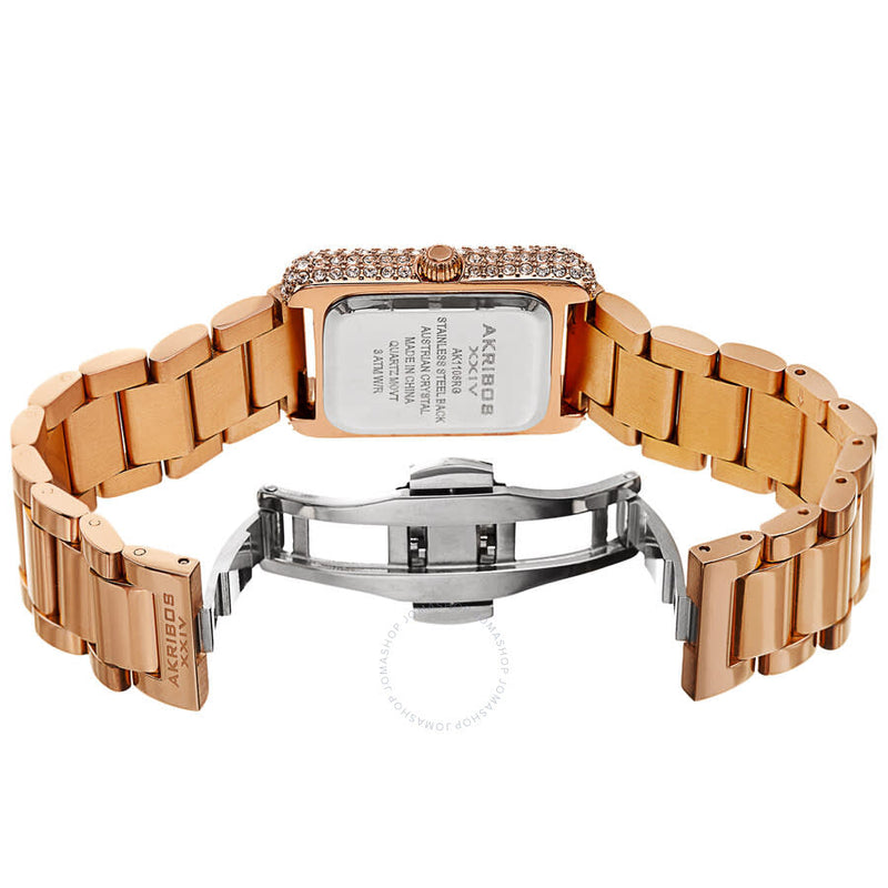 Akribos XXIV Quartz White Dial Rose Gold-tone Ladies Watch AK1108RG - The Watches Men & Co #4