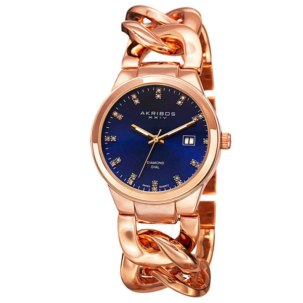 Akribos XXIV Rose Gold-tone Base metal Ladies Watch AK759RGBU - The Watches Men & Co