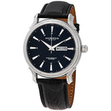 Akribos XXIV Silver Dial Black Leather Men's  Watch AK726SSB - The Watches Men & Co