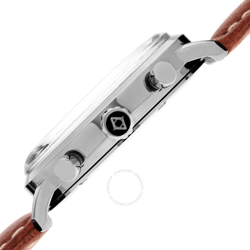 Akribos XXIV Silver Dial Dual Time Men's Watch AK1023SSBR - The Watches Men & Co #4