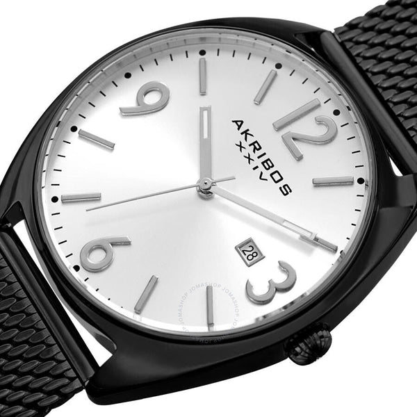 Akribos XXIV Silver-tone Dial Men's Watch AK1026BK - The Watches Men & Co #2