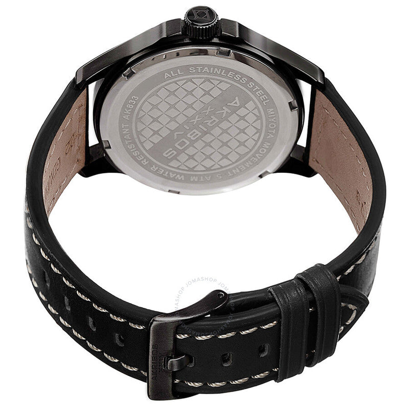 Akribos XXIV Trek Black Dial Black Leather Men's Watch AK833WT - The Watches Men & Co #3
