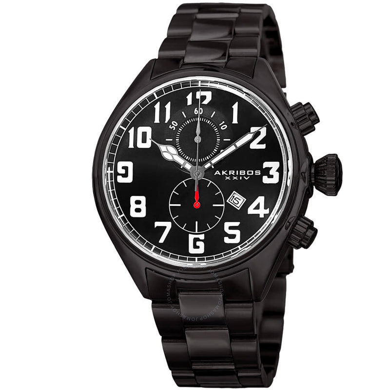 Akribos XXIV Trek Chronograph Quartz Black Dial Men's Watch P50128 - The Watches Men & Co
