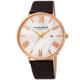 Akribos XXIV Waves White Dial Men's Watch AK1041RGBR - The Watches Men & Co