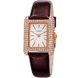 Akribos XXIV White Dial Brown Leather Ladies Watch AK1068BR - The Watches Men & Co