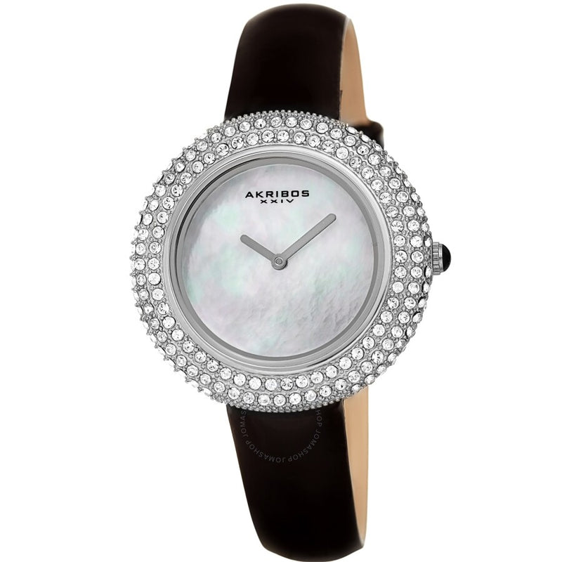 Akribos XXIV Quartz Crystal White Dial Ladies Watch AK1049SSB - The Watches Men & Co