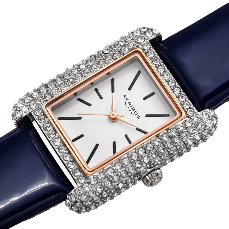 Akribos XXIV Quartz Crystal White Dial Ladies Watch AK1068BU - The Watches Men & Co #2