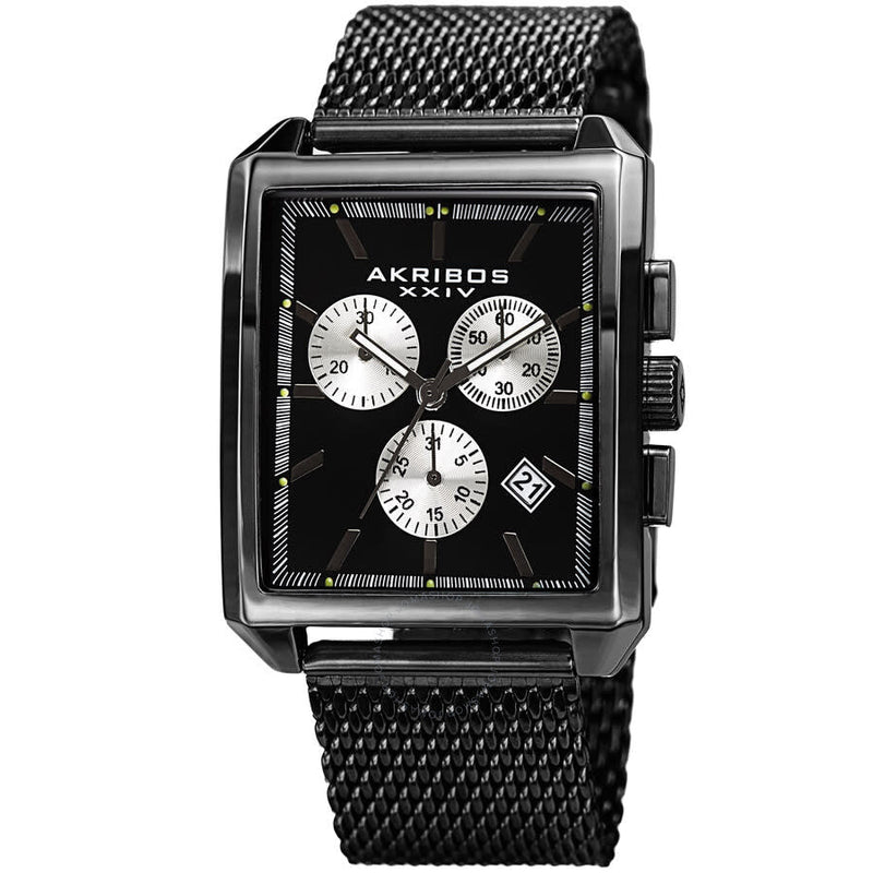 Akribos XXIV Womens Casual Chronograph Quartz Black Dial Men's Watch P50154 - The Watches Men & Co