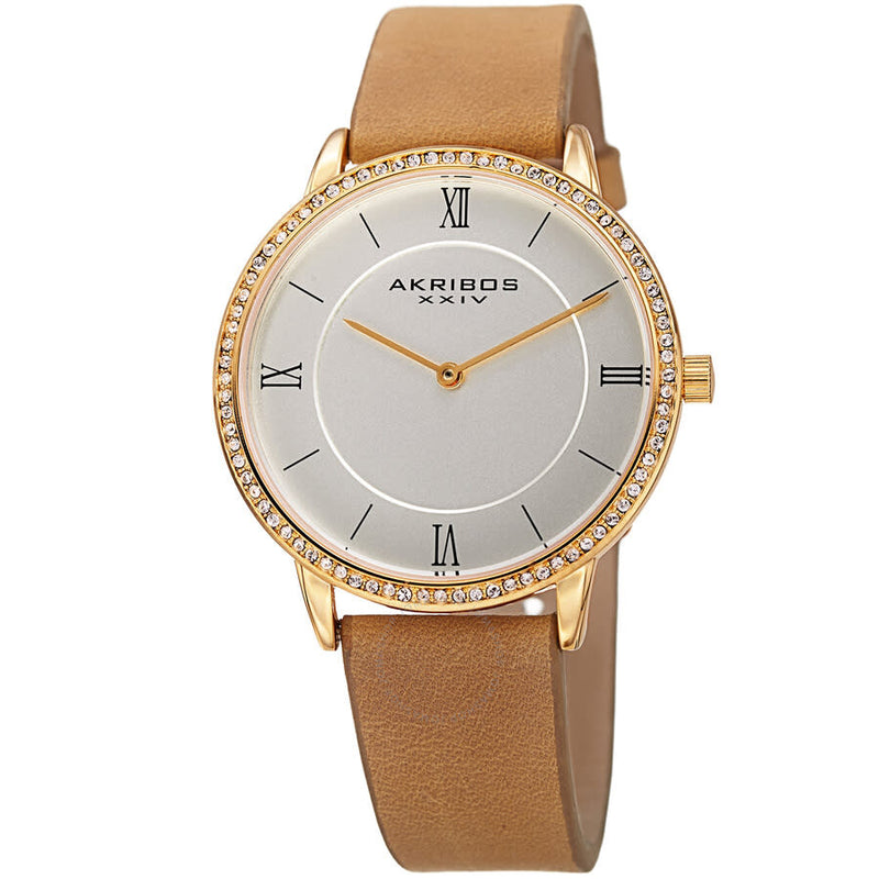 Akribos XXIV Womens Casual Quartz Silver Dial Ladies Watch P50157 - The Watches Men & Co