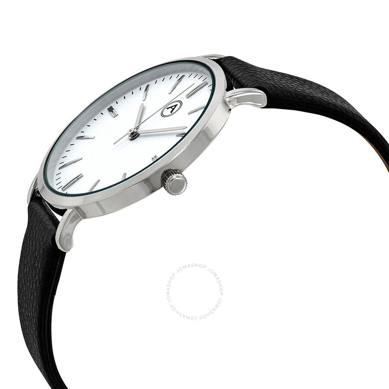 Alba by Akribos White Dial Leather Men's Watch 1033SS - The Watches Men & Co #2