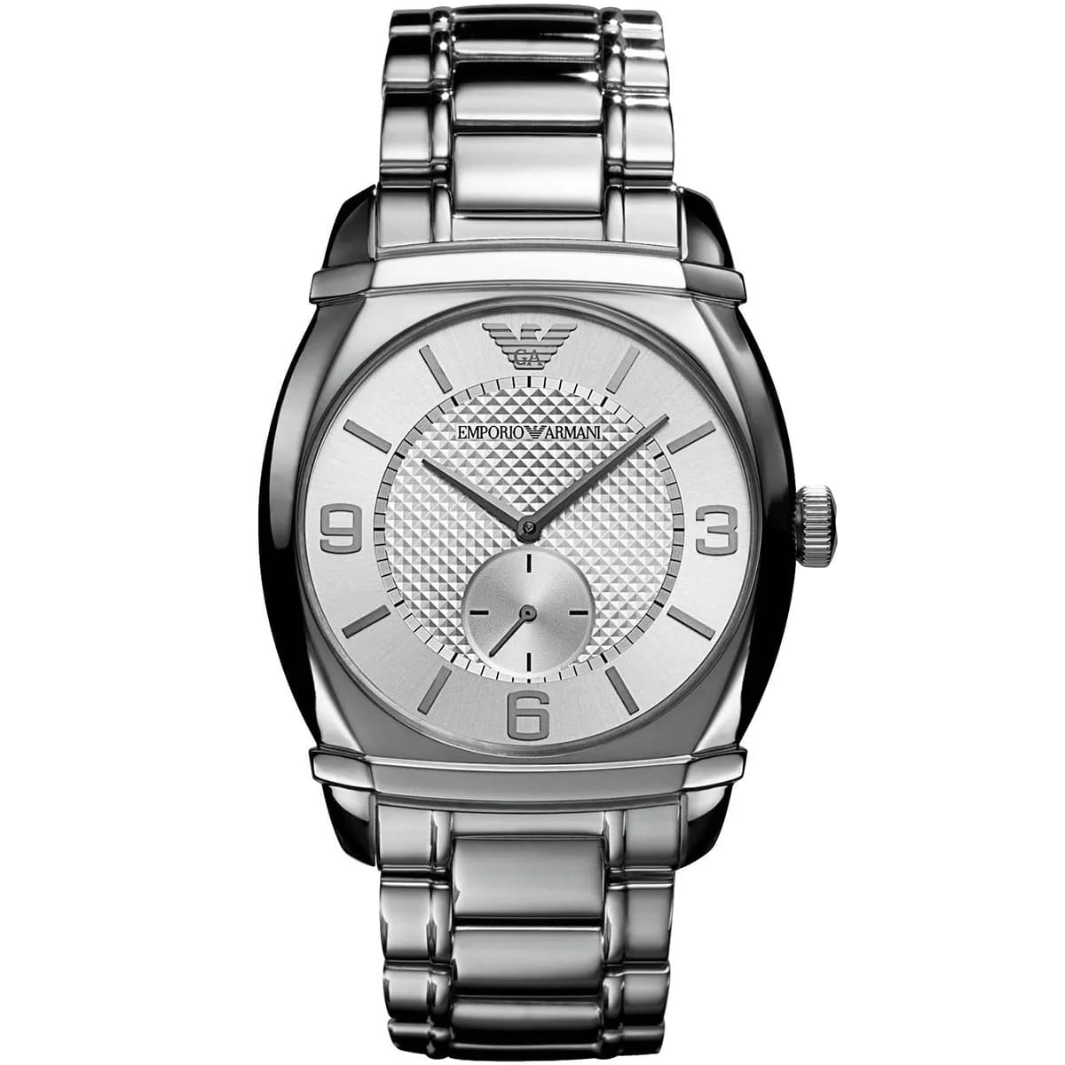 Emporio Armani Carmelo AR0339 silver dial with stainless steel case and metal strap
