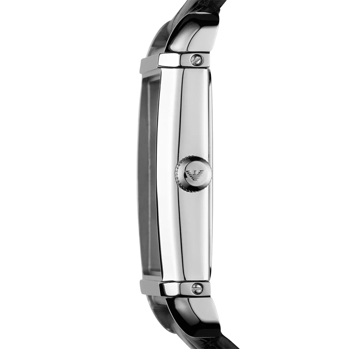 Emporio Armani Marco watch side profile showing case thickness and band