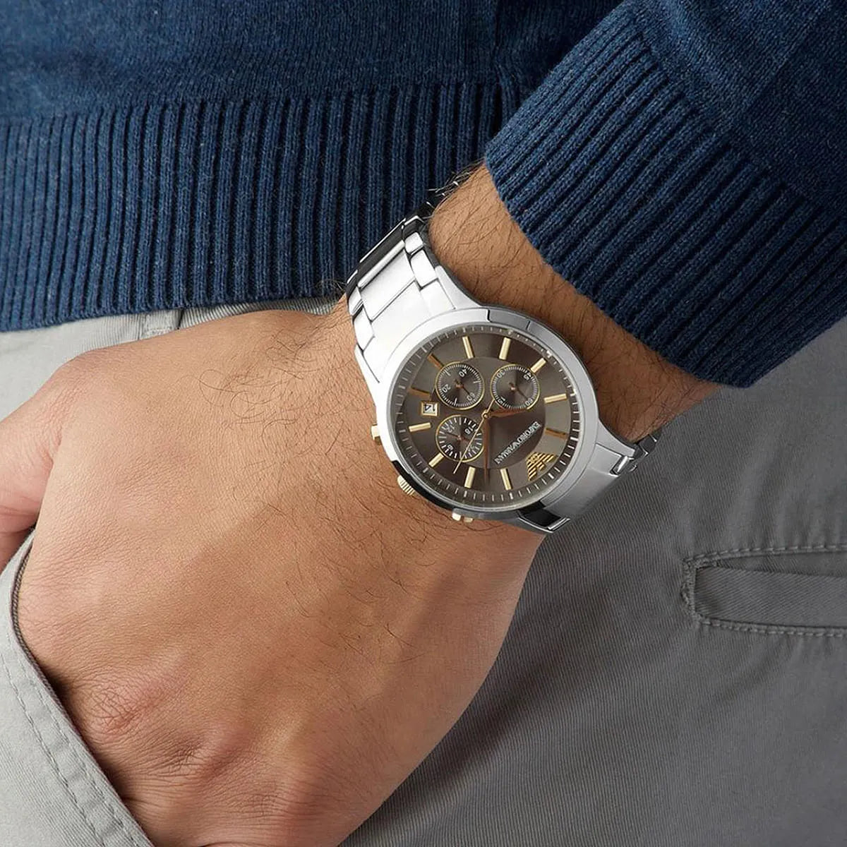 Emporio Armani Renato Chronograph Grey Dial Watch AR11047