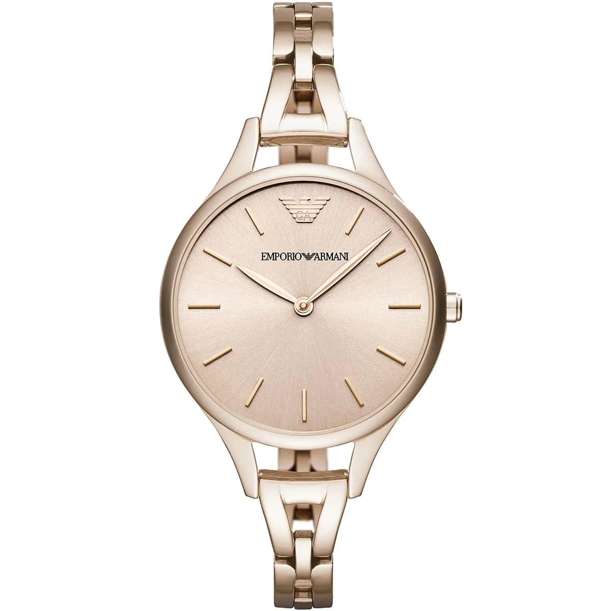 Emporio Armani AR11055 rose gold women's dress watch with analog dial