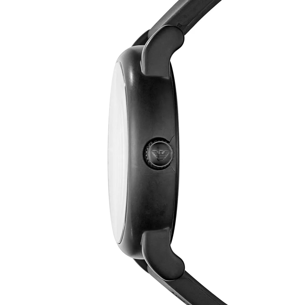 Emporio Armani Luigi Slim Matte Black Dial Black Rubber Strap Men's Watch - AR11071